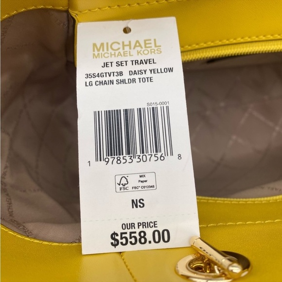 Michael Kors Yellow Tote Chain Shoulder Bag - Picture 12 of 12